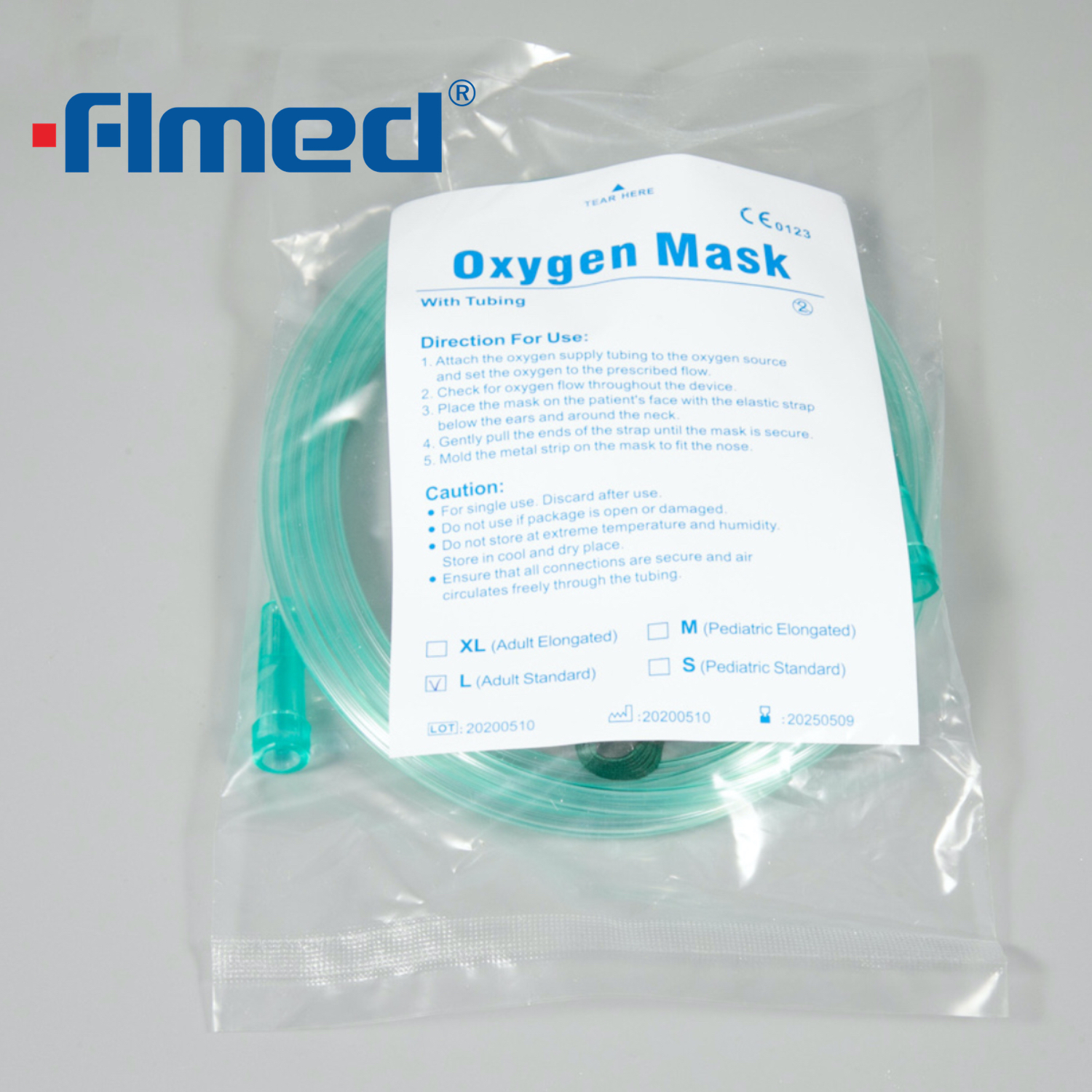 Wegwerp zuurstofmasker, medisch zuurstofmasker, ademhalingszuurstofmasker ademen