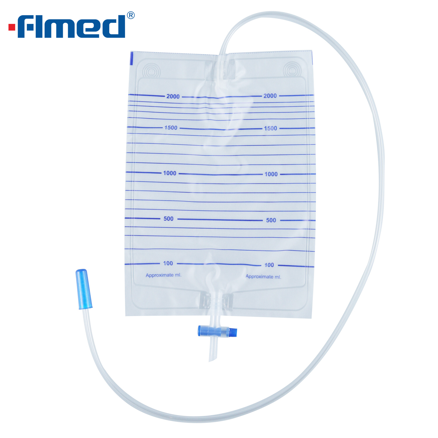 Wegwerp Economische urinebag 2000 ml 0,12 mm dikte pull-push kleptype