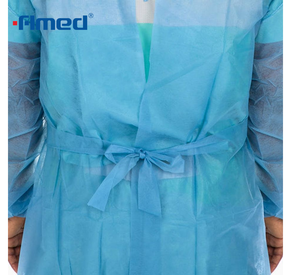 Medische jurk met gebreide manchet, PP niet-geweven, niet-steriel